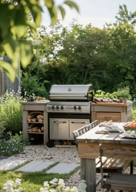 Grillplats i trädgården